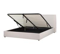 Ottoman Bed Velvet LAVAUR 180 x 200 cm (EU Super King) Off-White