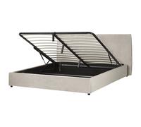 Beliani Ottoman Bed Velvet Lavaur 180 X 200 Cm Eu Super King Taupe