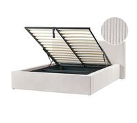 Ottoman Bed LILLEBONNE Corduroy Light Beige 140 x 200 cm (EU Double)