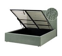 Ottoman Bed LORIENT Boucle Green 140 x 200 cm (EU Double)