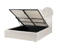 Ottoman Bed LORIENT Boucle Off-White 140 x 200 cm (EU Double)