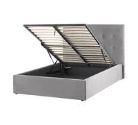Ottoman Bed LORIENT Velvet Grey 120 x 200 cm (EU Small Double)