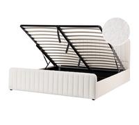 Ottoman Bed LUNAN Boucle White 180 x 200 cm (EU Super King)
