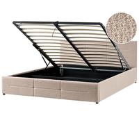 Ottoman Bed MASSOGNES Boucle Beige 180 x 200 cm