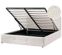 Ottoman Bed MASSOGNES Boucle Off-White 160 x 200 cm
