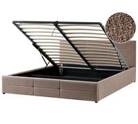 Ottoman Bed MASSOGNES Boucle Taupe 180 x 200 cm