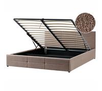 Ottoman Bed MASSOGNES Boucle Taupe 180 x 200 cm