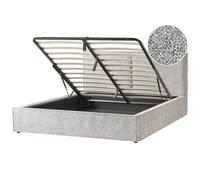 Ottoman Bed Velour Knit MOISSAC 180 x 200 cm (EU Super King) Black/ White