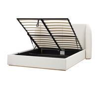 Ottoman Bed MONESTIER Fabric Off-White 160 x 200 cm (EU King Size)