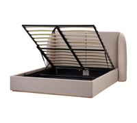 Ottoman Bed MONESTIER Fabric Taupe 160 x 200 cm (EU King Size)