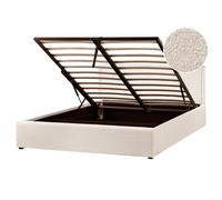Ottoman Bed MONTLAUR Boucle Beige 160 x 200 cm (EU King Size)