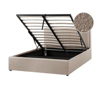 Ottoman Bed MONTLAUR Boucle Taupe 140 x 200 cm (EU Double)