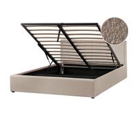 Ottoman Bed MONTLAUR Boucle Taupe 160 x 200 cm (EU King Size)