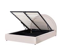 Ottoman Bed MOUZON Fabric Light Beige 140 x 200 cm (EU Double)