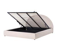 Ottoman Bed MOUZON Fabric Light Beige 180 x 200 cm (EU Super King)