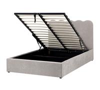Ottoman Bed NANTERRE Chenille Taupe 120 x 200 cm (EU Small Double)