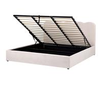 Ottoman Bed NANTERRE Fabric Light Beige 180 x 200 cm (EU Super King)
