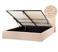 Beliani Ottoman Bed Orbey Boucle Beige 140 X 200 Cm (Eu Double)
