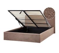 Beliani Ottoman Bed Orbey Boucle Brown 140 X 200 Cm (Eu Double)