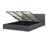 Beliani Ottoman Bed Fabric Orbey 180 X 200 Cm (Eu Super King) Grey