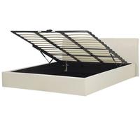 Beliani Ottoman Bed Orbey Fabric Light Beige 180 X 200 Cm (Eu Super King)