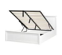 Ottoman Bed Pine Wood LAMBRES 140 x 200 cm (EU Double) White
