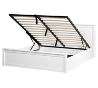 Ottoman Bed Pine Wood LAMBRES 160 x 200 cm (EU King Size) White