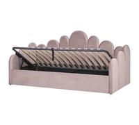 Ottoman Bed POLIGNAC Velvet Pastel Pink 90 x 200 cm (EU Single)