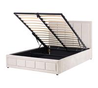 Ottoman Bed QUIBERON Chenille Taupe 140 x 200 cm (EU Double)