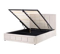 Ottoman Bed QUIBERON Chenille Taupe 160 x 200 cm (EU King Size)