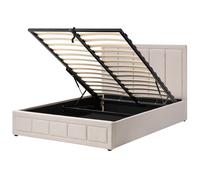 Ottoman Bed QUIBERON Fabric Beige 140 x 200 cm (EU Double)