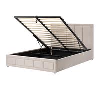 Ottoman Bed QUIBERON Fabric Beige 160 x 200 cm (EU King Size)