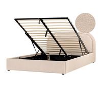 Ottoman Bed QUILLIEN Boucle Beige 160 x 200 cm (EU King Size)
