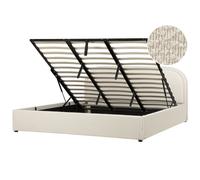 Beliani Ottoman Bed Boucle Quillien 180 X 200 Cm Eu Super King Light Beige