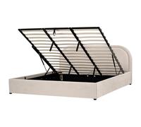 Ottoman Bed Chenille QUILLIEN 180 x 200 cm (EU Super King) Light Beige