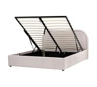 Ottoman Bed QUILLIEN Chenille Taupe 140 x 200 cm (EU Double)