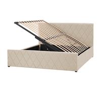 Beliani Ottoman Bed Velvet Rochefort 160 X 200 Cm Eu King Size Beige