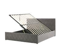 Ottoman Bed Velvet ROCHEFORT 160 x 200 cm (EU King Size) Grey