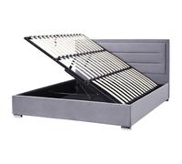 Ottoman Bed Velvet ROUEN 180 x 200 cm (EU Super King) Dark Grey