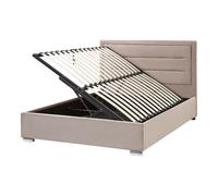 Ottoman Bed Velvet ROUEN 140 x 200 cm (EU Double) Taupe