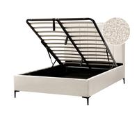 Ottoman Bed SEZANNE Boucle Off-White 140 x 200 cm (EU Double)