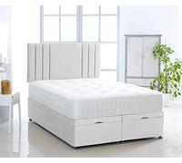 Ottoman Bed Side Lift Plush Velvet Base and Savannah HEADBOARD ONLY by Comfy Deluxe LTD (White, 4FT6 Double)