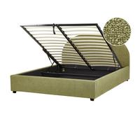 Ottoman Bed Boucle VAUCLUSE 160 x 200 cm (EU King Size) Light Green