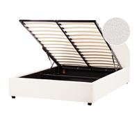 Beliani Ottoman Bed Vaucluse Boucle Off-White 140 X 200 Cm (Eu Double)