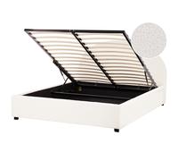 Ottoman Bed VAUCLUSE Boucle Off-White 160 x 200 cm (EU King Size)