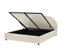 Ottoman Bed VAUCLUSE Fabric Sand Beige 160 x 200 cm (EU King Size)