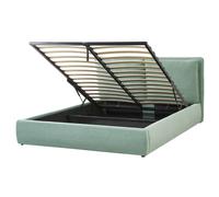 Ottoman Bed Velvet BAJONNA 160 x 200 cm (EU King Size) Mint Green
