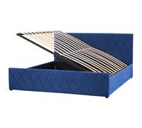 Ottoman Bed Velvet ROCHEFORT 180 x 200 cm (EU Super King) Navy Blue
