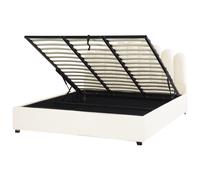 Ottoman Bed VINCENNES Velvet Off-White 180 x 200 cm (EU Super King)
