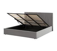 Ottoman Bed VION Velvet Grey 180 x 200 cm (EU Super King)